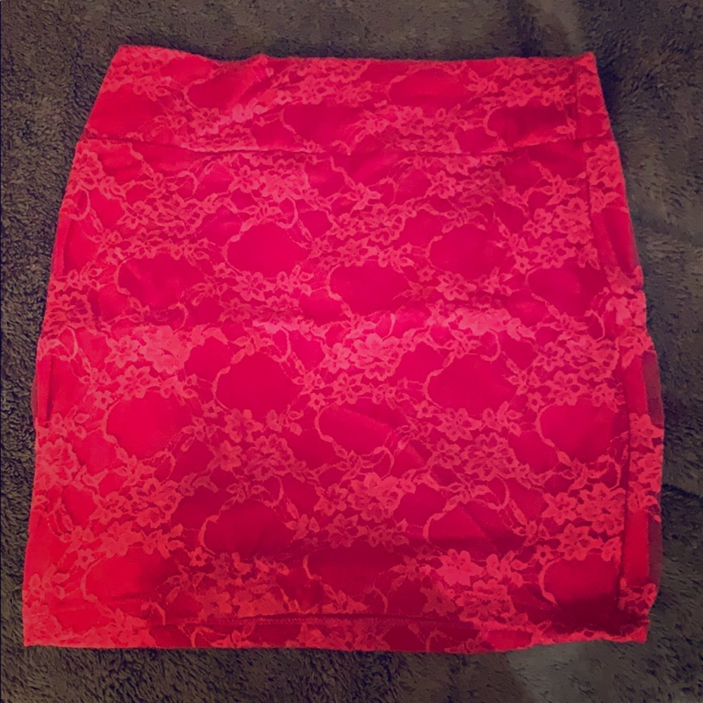 Pink mini skirt
